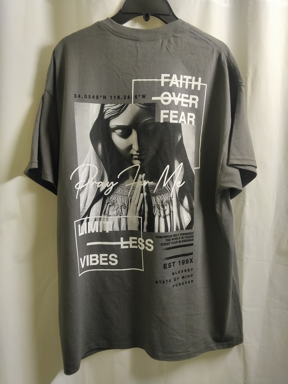 Faith Over Fear Graphic Tee - Charcoal
